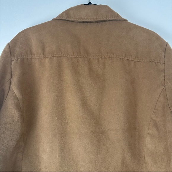 Fuda New York Women's Jacket Size Large Tan Faux Suede Utility Lightweight - Picture 6 of 6